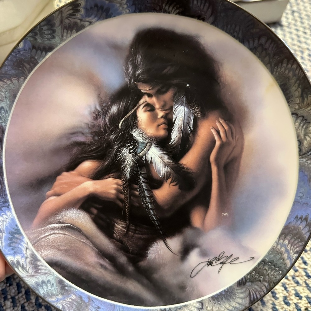 Decorative Plate with Native American Art